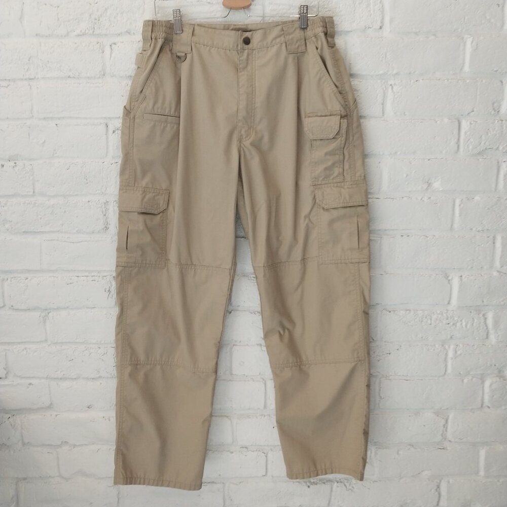 5.11 Tactical Cargo Pants Mens 36x32 Beige Khaki Utility Ripstop 74273 Workwear.